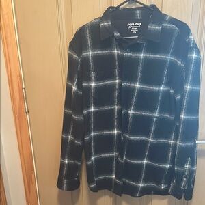 Jack & Jones Black and White Lightweight Shirt Jacket